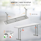 VINGLI 6 FT Narrow Folding Table, Home Work - Image 5