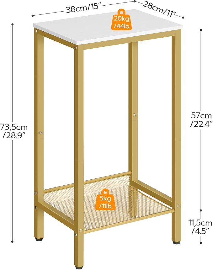 HOOBRO Tall Side Table, Industrial End Telephone Table - Image 3