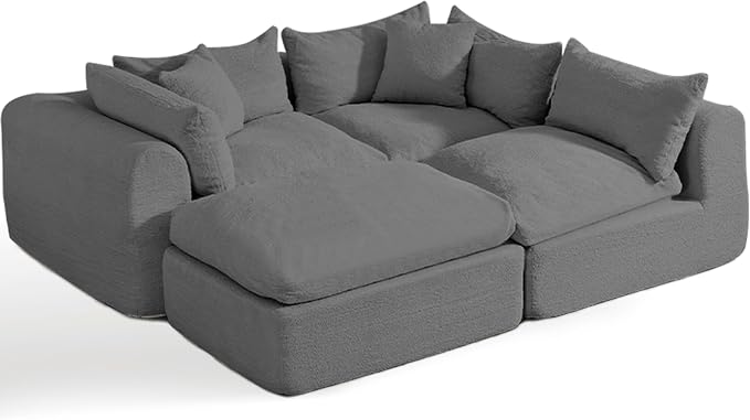 Modular Cloud Couch Sectional, Boneless Sofa by WENTUM