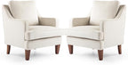 VINGLI Beige Accent Chairs Set of 2, Mid Century Modern Chairs, Upholstered by VINGLI
