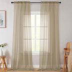 Extra Long Sheer Taupe Curtains by WelvetBLK