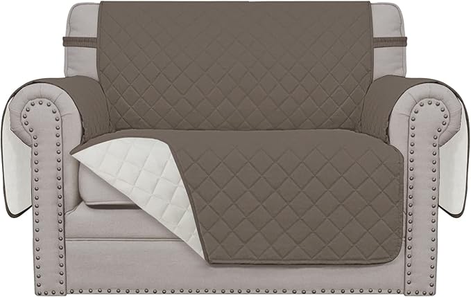 Easy-Going Reversible Couch Cover, Oversized Chair, Taupe/Ivory | Machine by Easy-Going