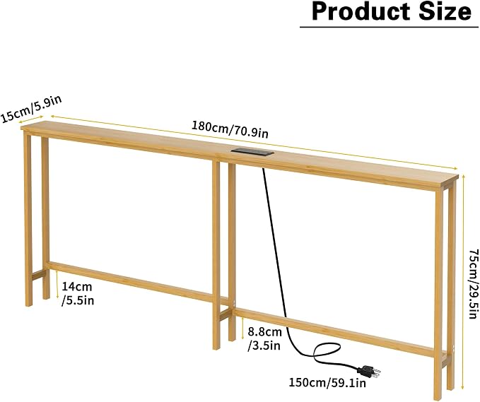VASMIA 70.9 Inch Narrow Console Table - Image 3