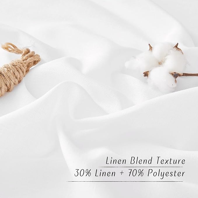 NICETOWN White Linen Doorway Curtains 80 inches Long, Grommet Thick Linen Weave - Image 5