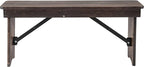 Flash Furniture HERCULES 40" x 12" Folding Farm Bench, Solid Pine Entryway - Image 8