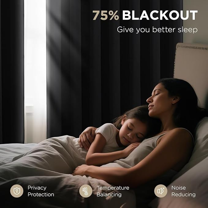 Joydeco Blackout Curtains for Bedroom, Room Darkening Noise Reducing - Image 3