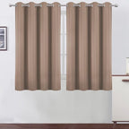 Blackout Curtains 66 x 54 Inch Long Cappuccino Curtains Set of 2 Panels Room by Lemomo