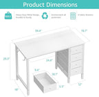 Lufeiya Small White Desk with Drawers - Image 3