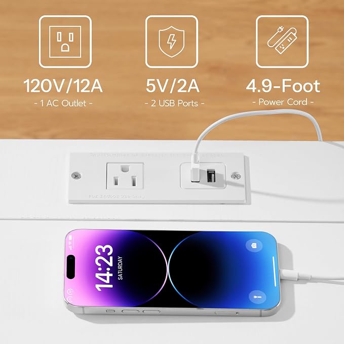 HOOBRO End Table with Charging Station, Narrow Side Table, Nightstand with 2 - Image 8
