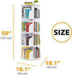 SpaceAid 4 Tier Rotating Bookshelf Tower, Spinning Bookcase Lazy Susan - Image 2