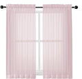 Sheer Curtains 54 Inch Length 2 Panels Set, Blush Sheer Curtain by OWENIE