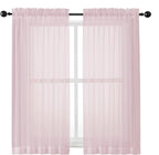Sheer Curtains 54 Inch Length 2 Panels Set, Blush Sheer Curtain by OWENIE