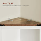 TEENFON Farmhouse Corner Cabinet, Bathroom Cabinet - Image 7