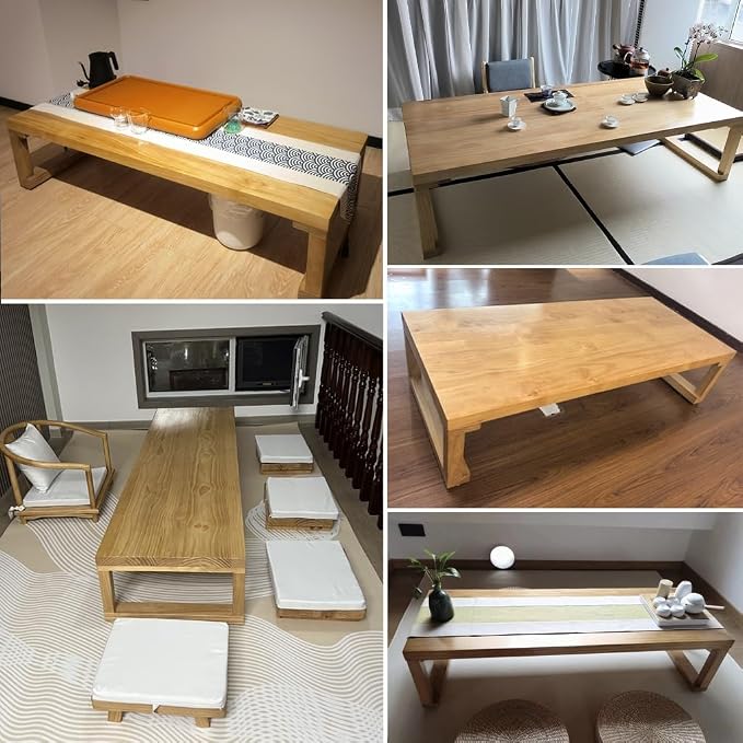 Japanese Style Vintage Rectangular Tea Table Low Floor Table - Image 3