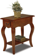 Leick Home 9018-BR One Drawer French Cabriole Leg Side Table by LeickFurniture
