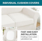 Turquoize 4 Piece Sofa Covers for 3 Cushion Couch Sofa Slipcover Soft Couch - Image 5