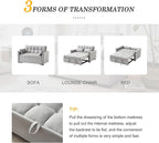3-in-1 Loveseat Sleeper Sofa, Modern 55.5" Pull Out Couch, Velvet Upholstered - Image 7
