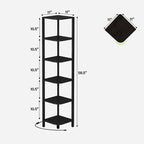 TUTOTAK Corner Shelf with LED Light, 6-Tier Corner Bookshelf - Image 2