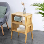 KKTONER Modern Bamboo Nightstands End Tables Bedroom - Image 2