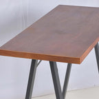 Industrial Rustic 41.3" Height Solid Pine Wood Top Pub Bar Table Bar Height - Image 4