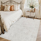 6x9 Area Rugs Living Room: Bedroom Washable Carpet Neutral Cream | Large - Image 2