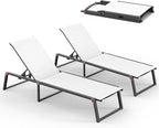 Aluminum Chaise Lounge Chair Outdoor, Foldable& No Assembly Patio Pool Lounge by Oasbira