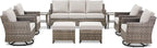 Outdoor Patio Furniture Set-9 Pieces All-Weather Wicker Outdoor Furniture - Image 9