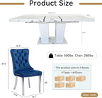 Henf 7 Pieces Faux Marble Dining Table Set - Image 7