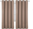 Blackout Curtains 66 x 72 Inch Long Cappuccino Curtains Set of 2 Panels Room - Image 2