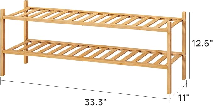 viewcare 2-Tier Long Shoe Rack for Entryway, Long 33IN | Beautiful | Functional - Image 3
