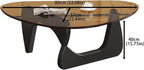 EASYSOUL Modern Glass Coffee Table, 32.68" D x 22.44" W x 15.75" H, Abstract - Image 2