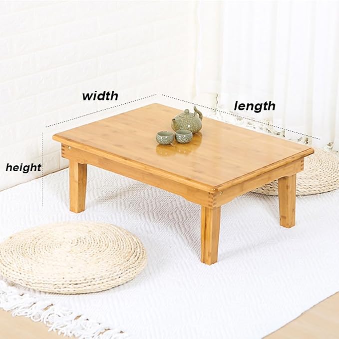 Foldable Bamboo Table, Japanese-Style Household Square Low, Computer Table - Image 2