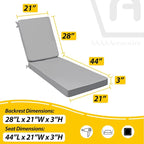 AAAAAcessories Outdoor Chaise Lounge Cushions, Fade-Resistant, Waterproof Patio - Image 5