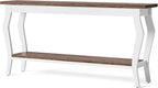 LITTLE TREE 70.9 Inches Long Console Table, 2-Tier Vintage Wooden Sofa Table - Image 9