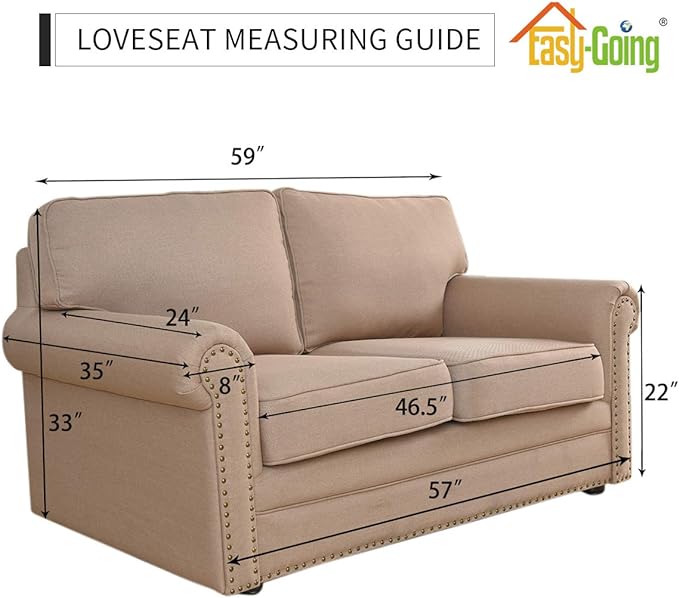 Easy-Going Stretch Loveseat Couch Covers Washable Christmas Red | 1-Piece - Image 7