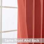 Yakamok Room Darkening Curtains 52x72 inch Length Coral Orange-Living Room | 2 - Image 5