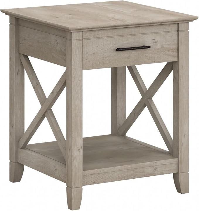 Bush Home End Table with Drawer, Nightstand with Storage, Living Room and by BushHome