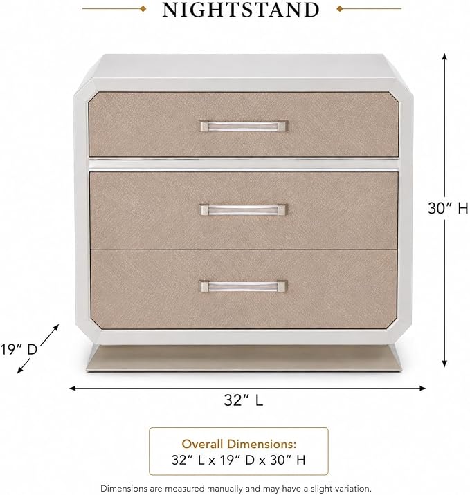 First of a Kind Nightstand Modern Glam Wood Bedside Table Dior Collection Two - Image 3