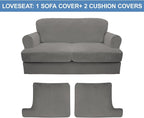CUCRAF T Cushion Sofa Cover 3 Piece Loveseat Slipcovers, Soft Thick Velvet - Image 5