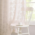 YJ YANJUN Vintage Lace Curtains 84 Inches Long-Victorian Floral Dusty Pink - Image 6