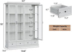 78" Large Storage Cabinet with Glass Doors, China Hutch, Farmhouse Kitchen - Image 2