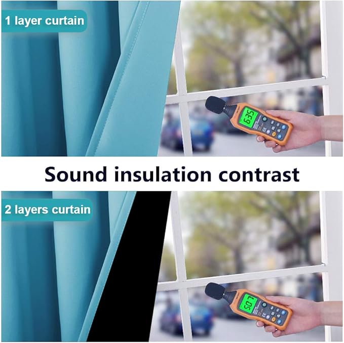 NICETOWN 100% Blackout Curtains 45 inches Long, Teal Blue, 1 Pair, 42 inches - Image 4