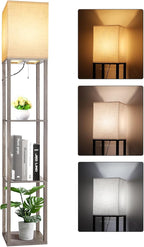 RUNTOP Floor Lamp with Shelves, Shelf Lamp with 3 Color Temperature LED Bulb by RUNTOP