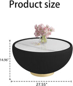 27.55" Round Marble Coffee Table - Image 2