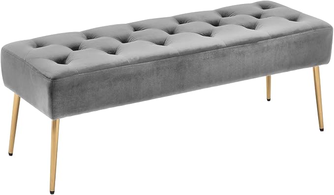 DUHOME Modern Velvet Ottoman Bench, Button-Tufted Upholstered Bedroom Benches by DuhomeElegantLifestyle