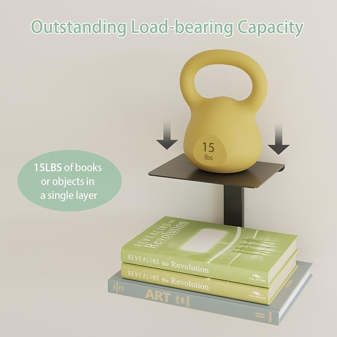 Floating Book Shelves for Wall, 4 Tier Invisible Floating Bookshelf, Vertical - Image 5
