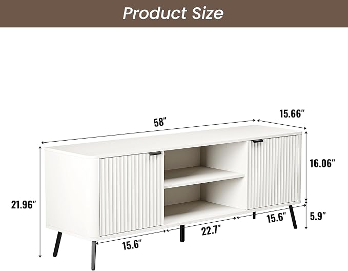 Fatmok 58" Fluted TV Stand - Image 2