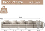 Guyii Velvet Sectional Sofa, Oversized 5-Seat Convertible Couch - Image 2