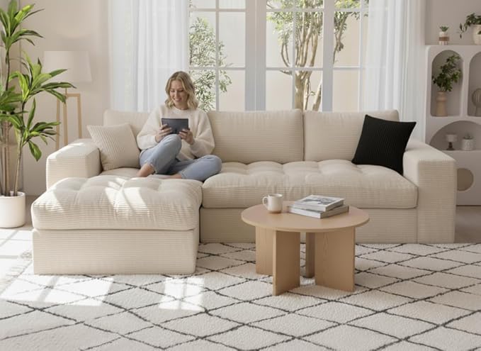 105" Convertible Sectional Couch by Unknown