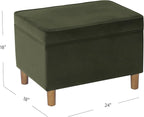 HomePop - Dinah 24" Storage Ottoman- Loden Green Velvet - Image 3